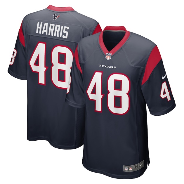 mens nike christian harris navy houston texans game player jersey